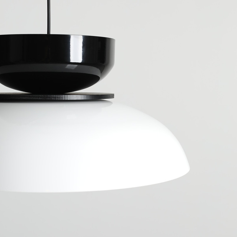 Lampa Wisząca Aldo Dark White Gloss + Black Gloss (47+ 23+ Wood) Aldex