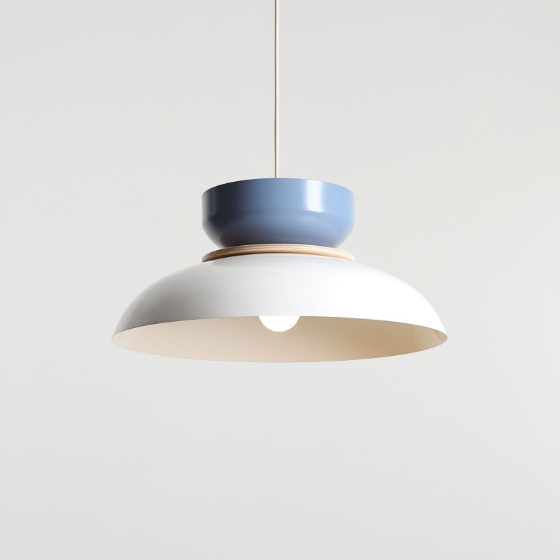 Lampa Wisząca Aldo Light White Gloss + Dusty Blue (47+ 23+ Wood) Aldex