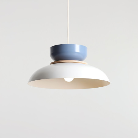 Lampa Wisząca Aldo Light White Gloss + Dusty Blue (47+ 23+ Wood) Aldex