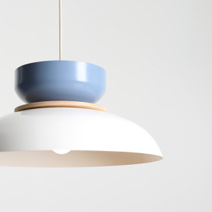Lampa Wisząca Aldo Light White Gloss + Dusty Blue (47+ 23+ Wood) Aldex