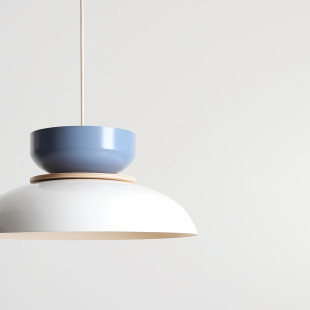 Lampa Wisząca Aldo Light White Gloss + Dusty Blue (47+ 23+ Wood) Aldex