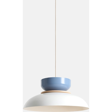 Lampa Wisząca Aldo Light White Gloss + Dusty Blue (47+ 23+ Wood) Aldex