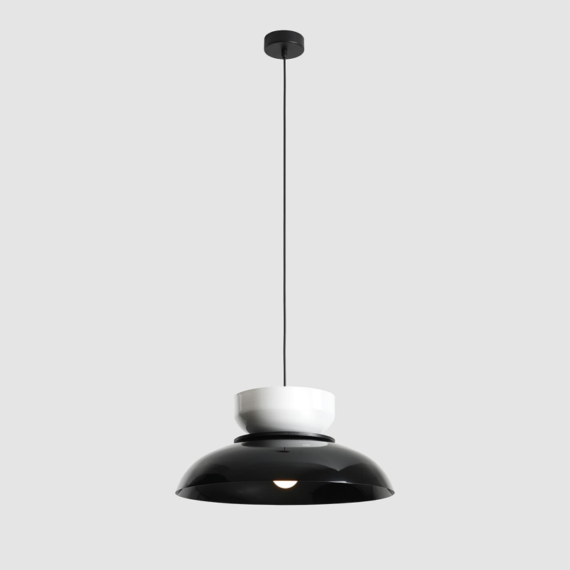 Lampa Wisząca Aldo Dark Black Gloss + White Gloss (47+ 23+ Wood) Aldex