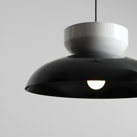 Lampa Wisząca Aldo Dark Black Gloss + White Gloss (47+ 23+ Wood) Aldex