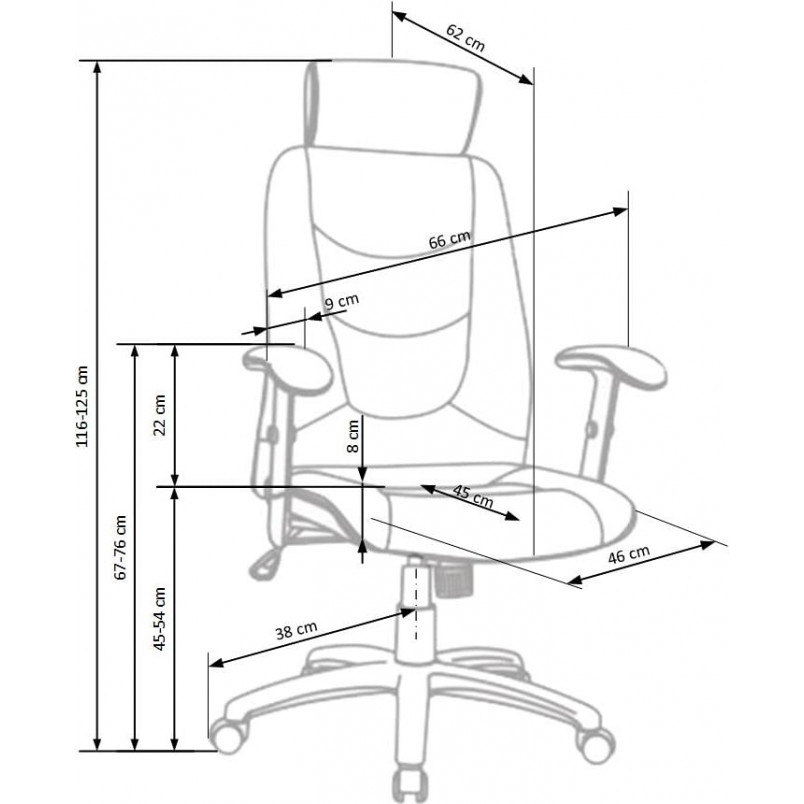 Fotel gabinetowy Stilo Halmar | Czarny, Regulowany