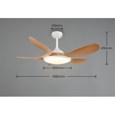 Lampa sufitowa z wentylatorem Flen 108cm LED 2700-6500K Reality