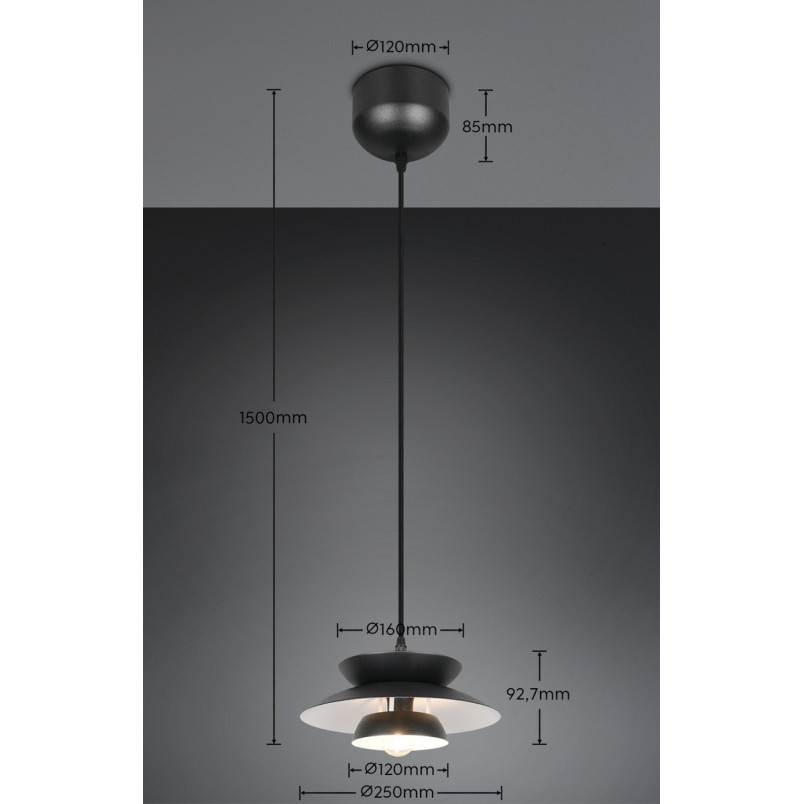 Lampa wisząca Amarila 25cm czarna Reality