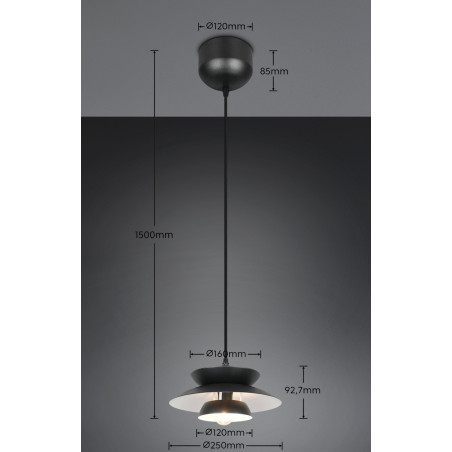 Lampa wisząca Amarila 25cm czarna Reality