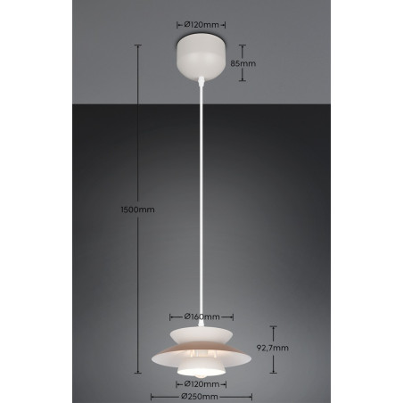 Lampa wisząca Amarila 25cm biało-brązowa Reality