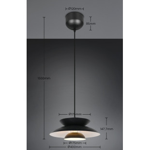 Lampa wisząca Amarila 40cm czarna Reality