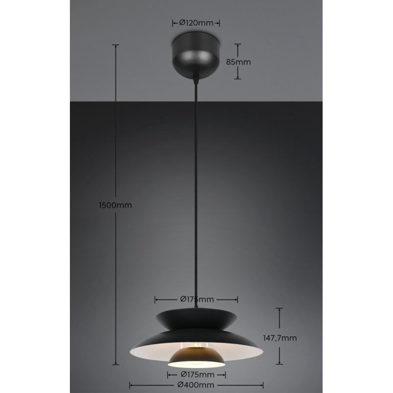 Lampa wisząca Amarila 40cm czarna Reality