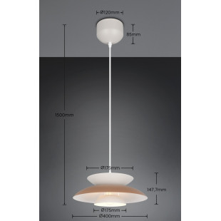 Lampa wisząca Amarila 40cm biało-brązowa Reality