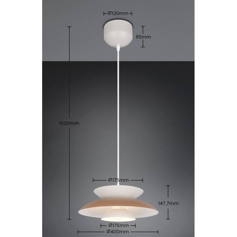 Lampa wisząca Amarila 40cm biało-brązowa Reality