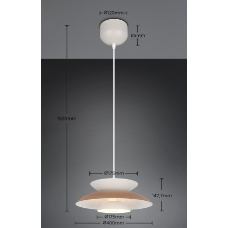 Lampa wisząca Amarila 40cm biało-brązowa Reality