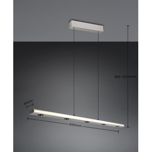 GRAHAM Pendant incl.1x44W LED/4200Lm/2300 - 4000K 150cm/ 110cm/ 9cm/  Trio