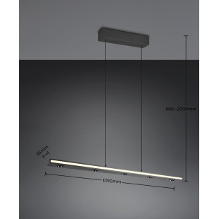 GRAHAM Pendant incl.1x44W LED/4200Lm/2300 - 4000K 150cm/ 110cm/ 9cm/  Trio