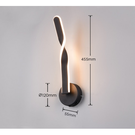 GINKO Wall lamp incl.1x9,6W LED/1150Lm/3000K 45,5cm/ 12cm/ 15cm/  Reality