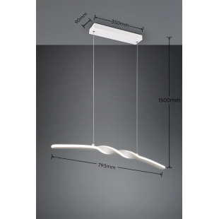 GINKO Pendant incl.1x16W LED/2000Lm/4000K 150cm/ 79cm/ 9cm/  Reality