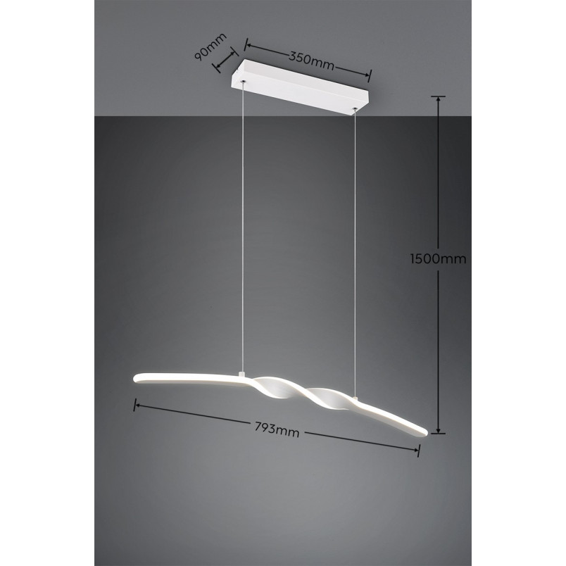 GINKO Pendant incl.1x16W LED/2000Lm/4000K 150cm/ 79cm/ 9cm/  Reality