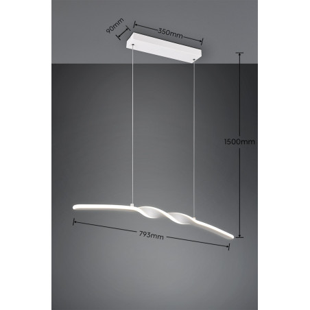 GINKO Pendant incl.1x16W LED/2000Lm/4000K 150cm/ 79cm/ 9cm/  Reality