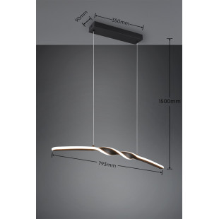 GINKO Pendant incl.1x16W LED/2000Lm/3000K 150cm/ 79cm/ 9cm/  Reality