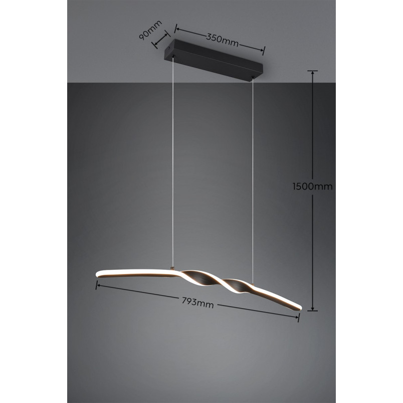 GINKO Pendant incl.1x16W LED/2000Lm/3000K 150cm/ 79cm/ 9cm/  Reality