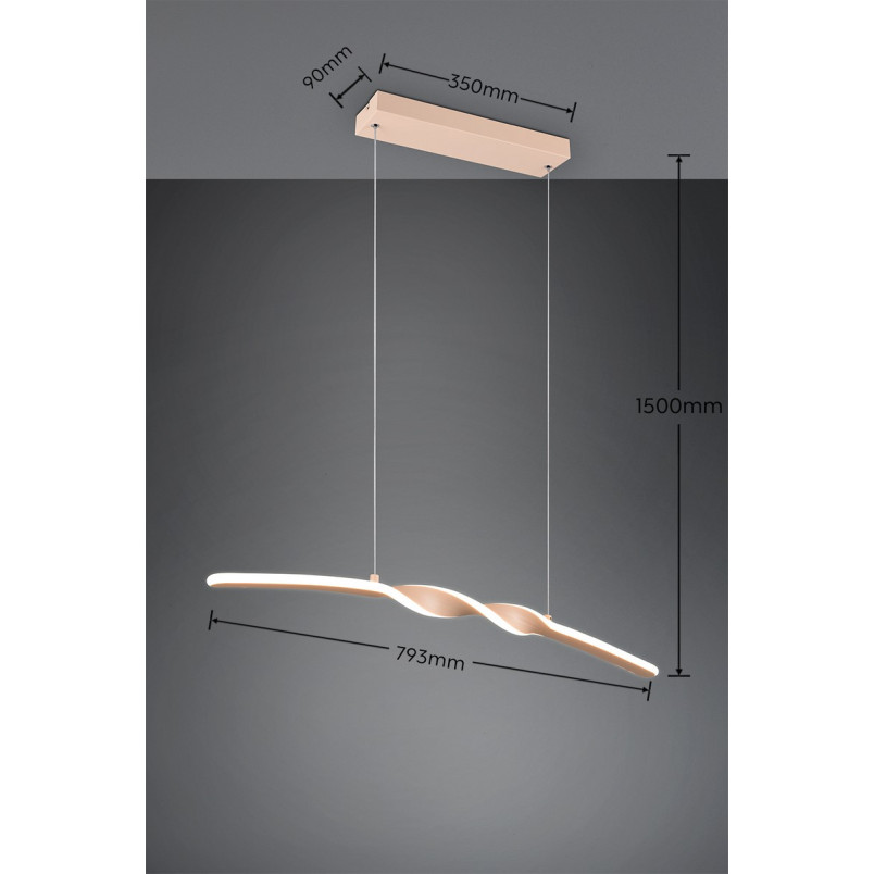 GINKO Pendant incl.1x16W LED/2000Lm/3000K 150cm/ 79cm/ 9cm/  Reality