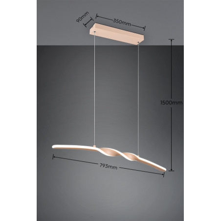 GINKO Pendant incl.1x16W LED/2000Lm/3000K 150cm/ 79cm/ 9cm/  Reality
