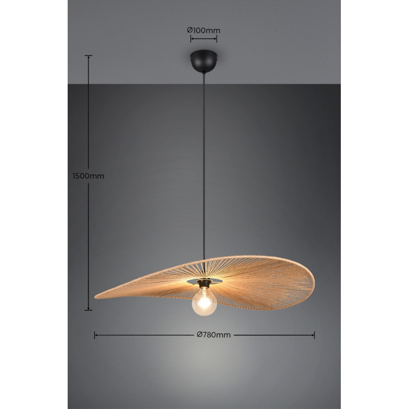 LAURINE Pendant excl.1xE27 150cm/ D 78cm/  Reality