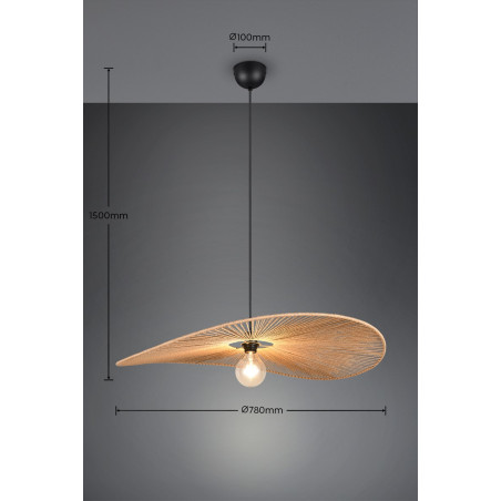 LAURINE Pendant excl.1xE27 150cm/ D 78cm/  Reality