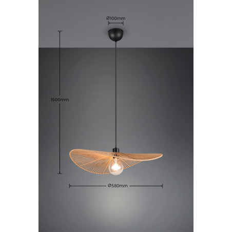 LAURINE Pendant excl.1xE27 150cm/ D 58cm/  Reality