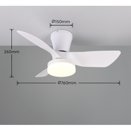 RANDERS Ceiling lamp incl.1x22W LED/2200Lm/2700 - 6000K 26cm/ D 76cm/  Reality