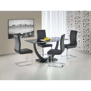 Stół szklany prostokątny Anton 140x80 czarny Halmar | Salon24