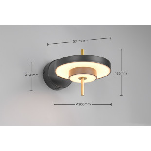KEATON Wall lamp 10W LED 1150lm 2300+3000+4000K 30x20x17.5cmshade size: D20x25cm Trio