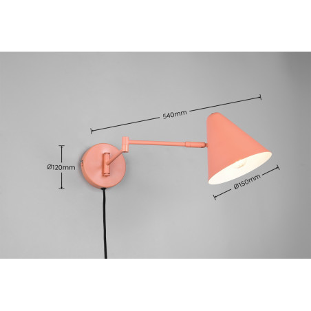 COSIMA Wall lamp 1x E14 (excl.) 53x15x14cm, shade: D15x14cm Trio