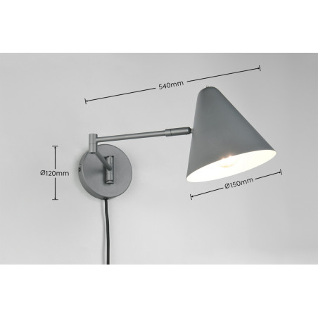 COSIMA Wall lamp 1x E14 (excl.) 53x15x14cm, shade: D15x14cm Trio
