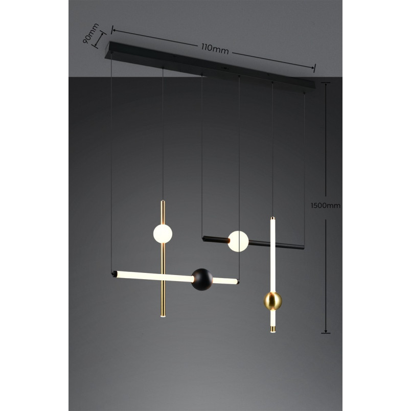 MELITA Pendant 20W LED 2400lm 2300+3000+4000K L110*W10*H150cm Trio