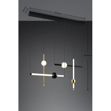 MELITA Pendant 20W LED 2400lm 2300+3000+4000K L110*W10*H150cm Trio