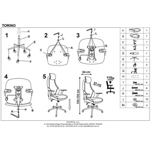 Fotel biurowy Torino czarny Halmar | Ergonomia i styl