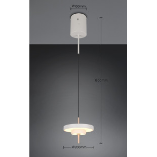 KEATON Pendant 10W LED 1150lm 2300+3000+4000K D20x150cm，shade size: D20x5cm Trio