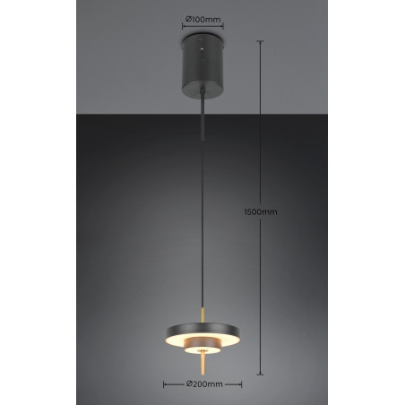 KEATON Pendant 10W LED 1150lm 2300+3000+4000K D20x150cm，shade size: D20x5cm Trio