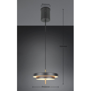 KEATON Pendant 36W LED 3960lm 2300+3000+4000K D40x150cm，shade size: D40x8cm Trio