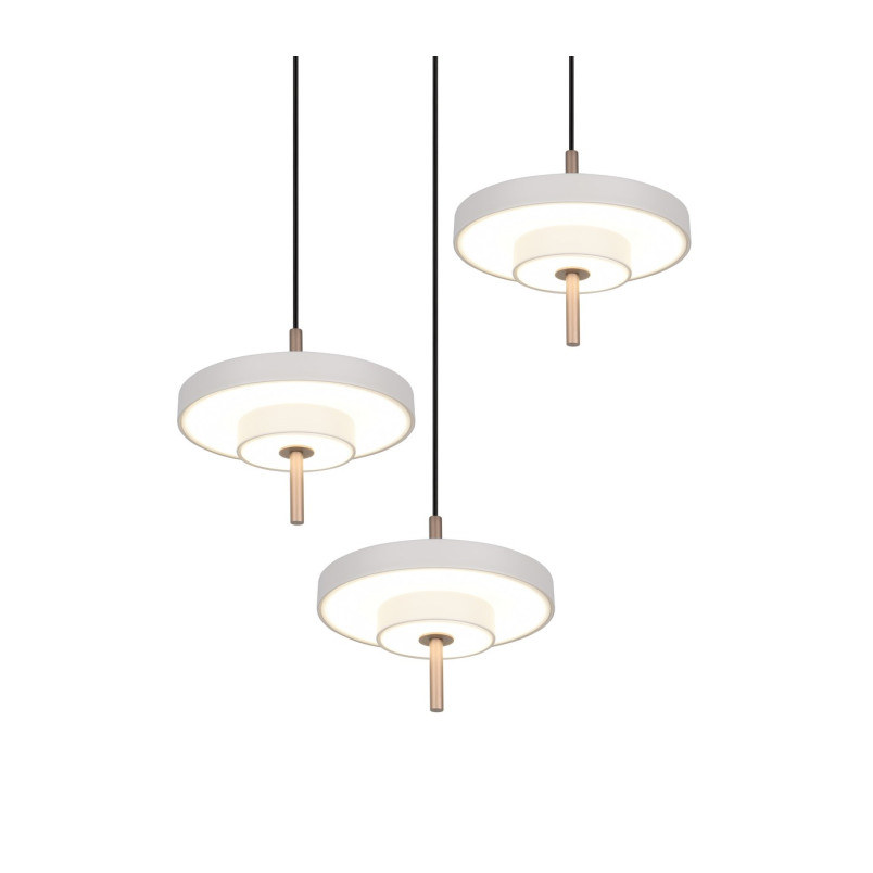 KEATON Pendant 32W LED 3450lm 2300+3000+4000K 41x38x150cm，shade size: D20x5cm*3 Trio