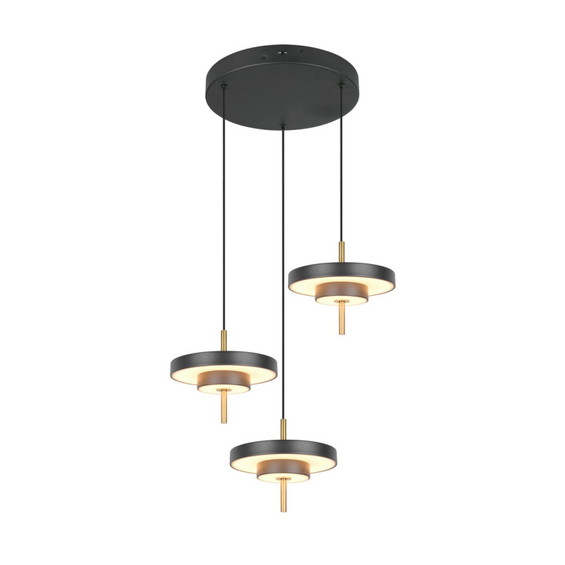 KEATON Pendant 32W LED 3450lm 2300+3000+4000K 41x38x150cm，shade size: D20x5cm*3 Trio