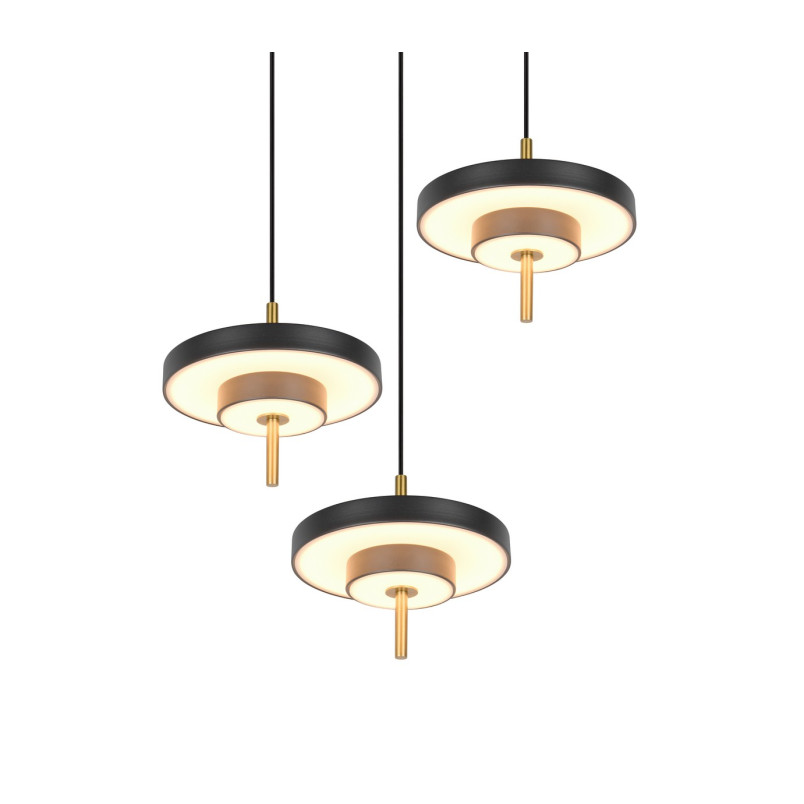 KEATON Pendant 32W LED 3450lm 2300+3000+4000K 41x38x150cm，shade size: D20x5cm*3 Trio