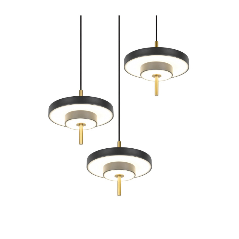 KEATON Pendant 32W LED 3450lm 2300+3000+4000K 41x38x150cm，shade size: D20x5cm*3 Trio