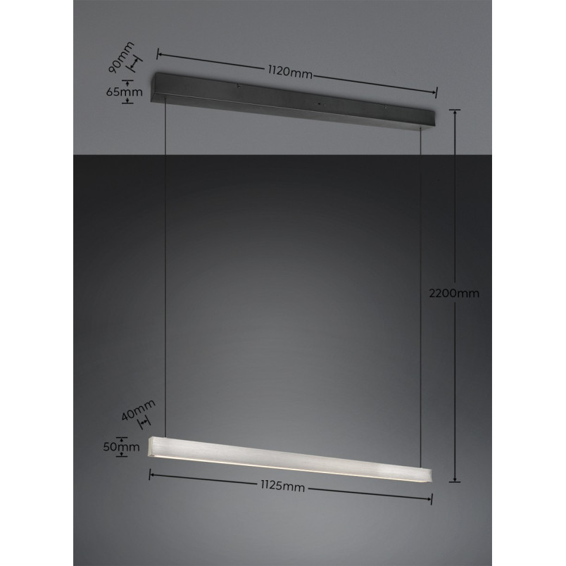 WALLACE Pendant 30W LED 3000lm 2300+3000+4000K L:112.5xW:9xH:200 Trio