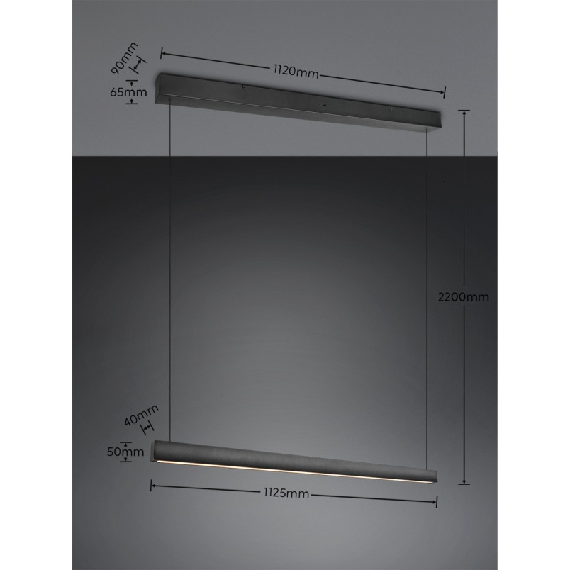 WALLACE Pendant 30W LED 3000lm 2300+3000+4000K L:112.5xW:9xH:200 Trio