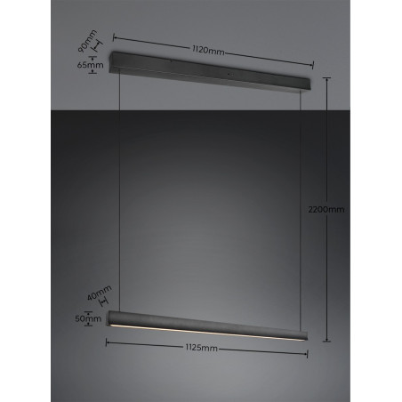 WALLACE Pendant 30W LED 3000lm 2300+3000+4000K L:112.5xW:9xH:200 Trio
