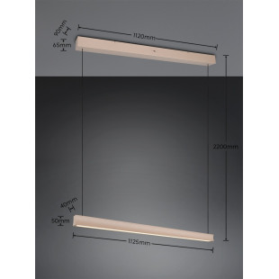 WALLACE incl.1x29W LED/3500Lm/2300+3000+4000K ↕ 2 - 20cm/↔ 112,5cm/↗ 9cm/  Trio